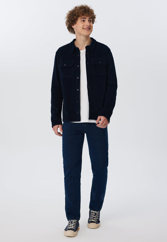 Leela Cotton 9233-045 | Unisex Cord Jacke - Nachtblau Kauf eins, bekomm eins gratis