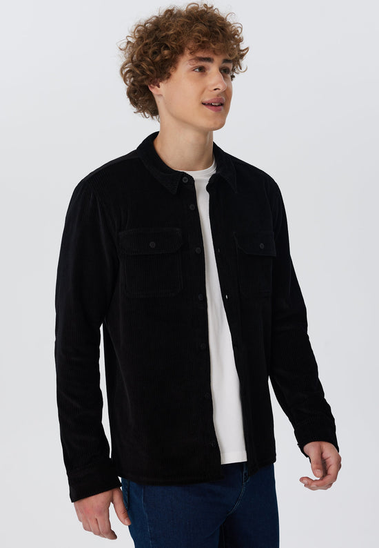 Leela Cotton 9233-021 | Unisex Cord Jacke - Schwarz Tägliche Deals