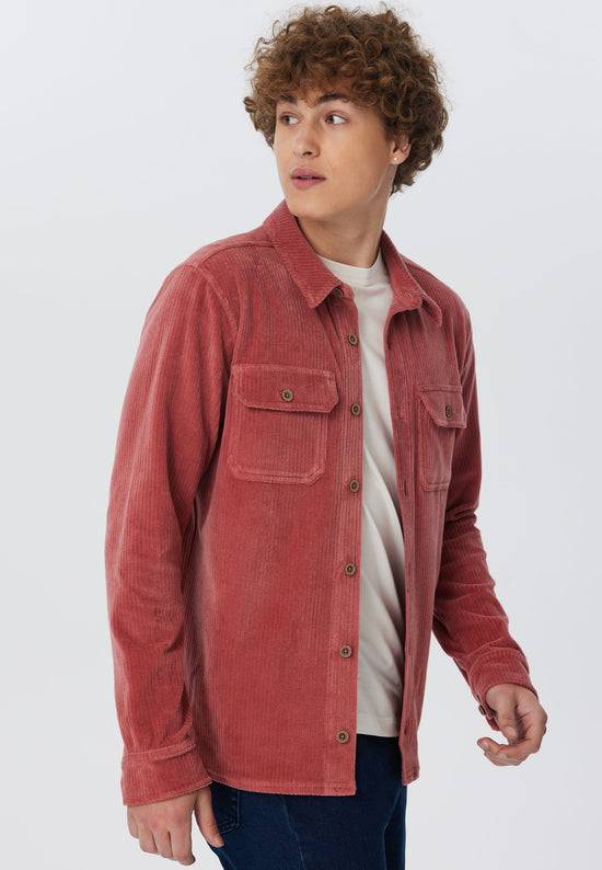 Leela Cotton 9233-072 | Unisex Cord Jacke -Dunkel Mauve Sonderangebote