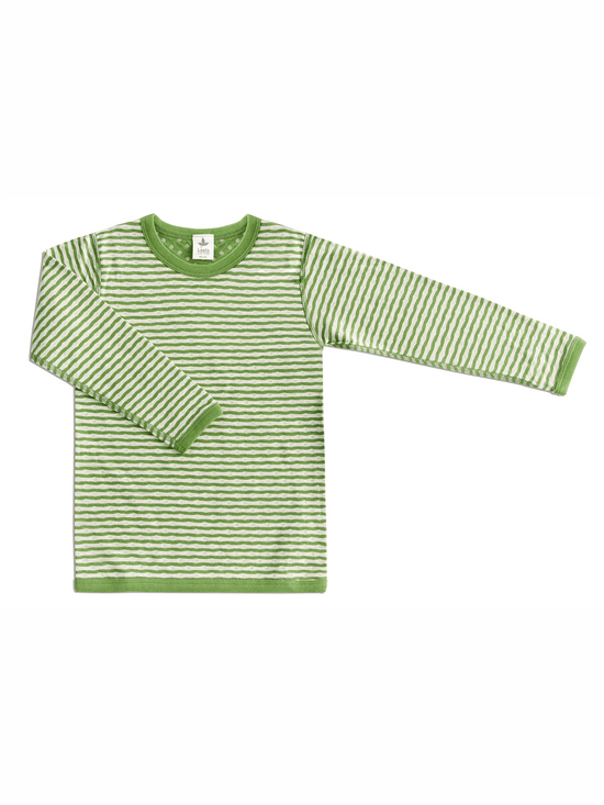 Leela Cotton 2290 | Baby Wendelangarmshirt - Waldgrün-Beige-Melange Wochenangebot
