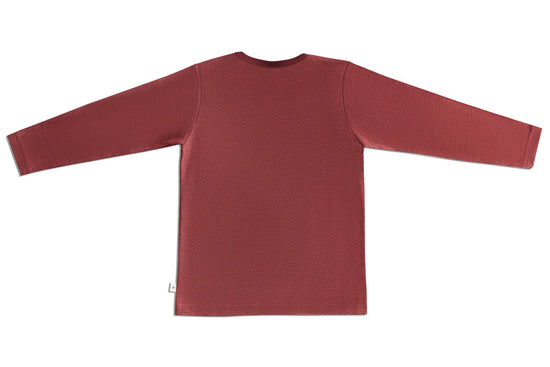 Leela Cotton 2060 KT | Baby Basic Langarmshirt - Kaffee/Rostrot Super Rabatt