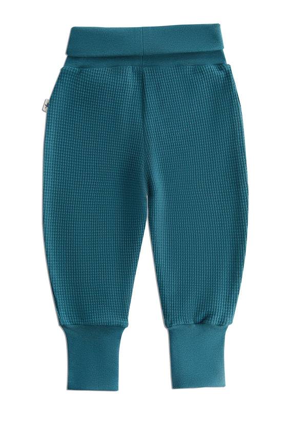 Leela Cotton 2869 TN | Waffel Strick Babyhose breiter Bund - Tanne Speichern exportieren