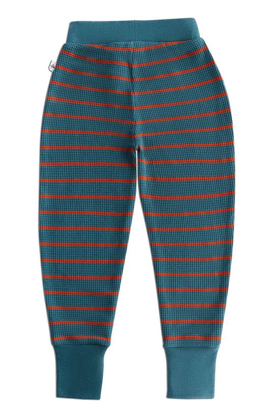 Leela Cotton 2879 WS | Waffel Strick Kinderhose - Tanne/Tabasco 50% Rabatt für begrenzte Zeit