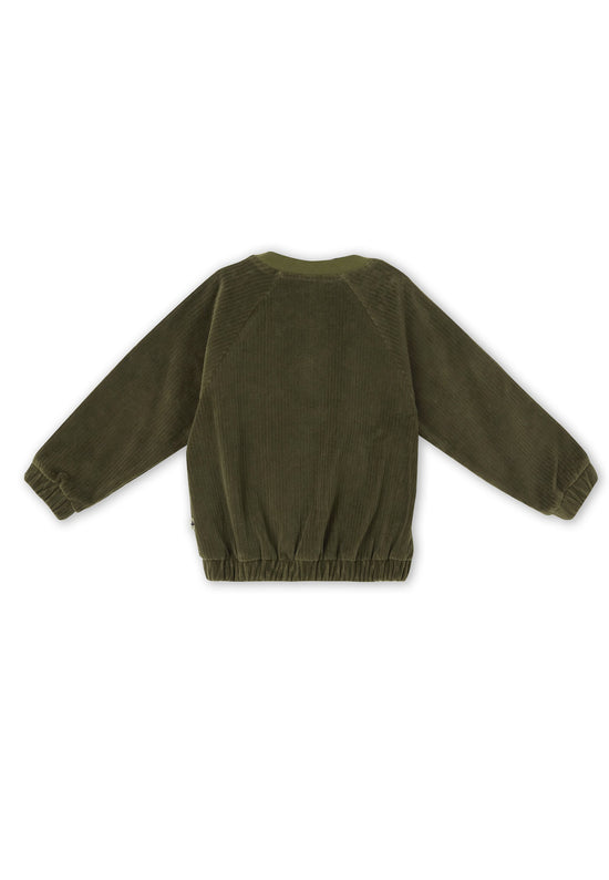 Leela Cotton 2696 OL | Cord Baseballjacke - Oliv Kostenloser Versand