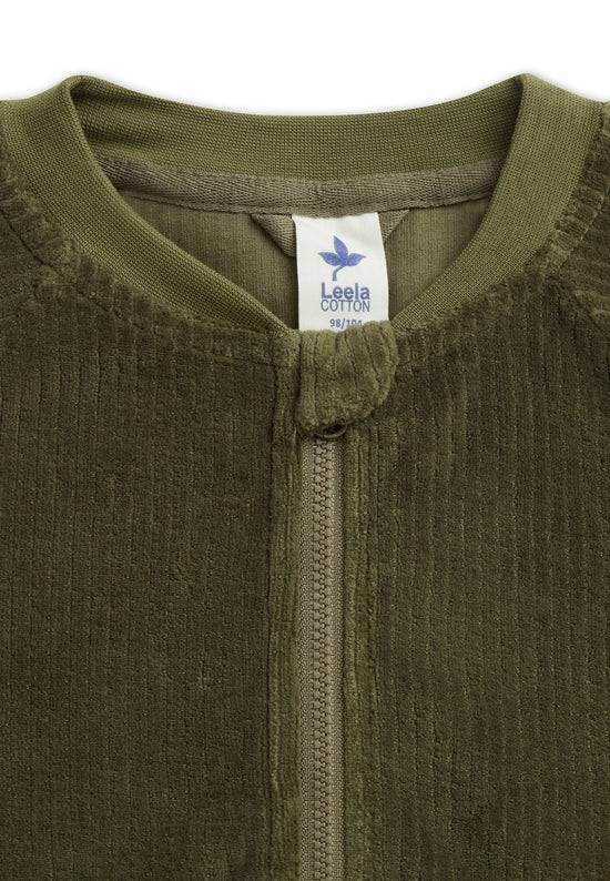 Leela Cotton 2696 OL | Cord Baseballjacke - Oliv Kostenloser Versand