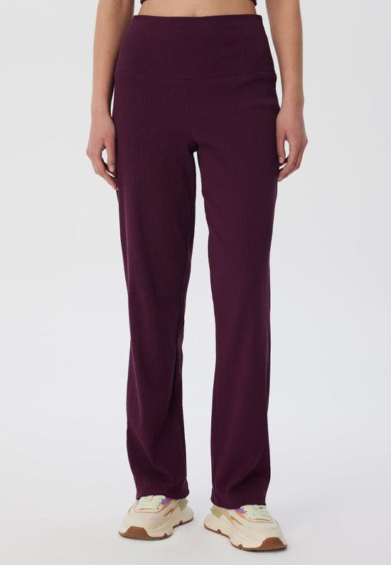 Leela Cotton 4071-028 | Ripp Hose - Aubergine Fabrik Onlineshop