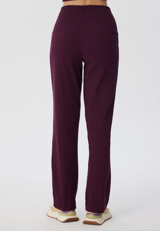 Leela Cotton 4071-028 | Ripp Hose - Aubergine Fabrik Onlineshop
