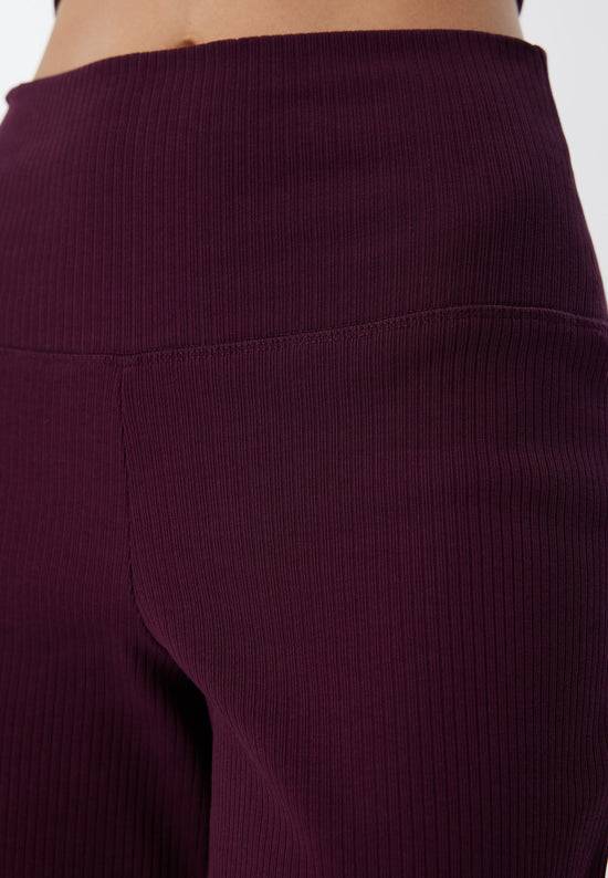 Leela Cotton 4071-028 | Ripp Hose - Aubergine Fabrik Onlineshop