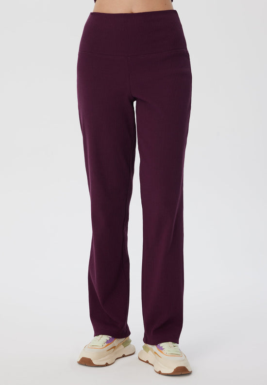 Leela Cotton 4071-028 | Ripp Hose - Aubergine Fabrik Onlineshop