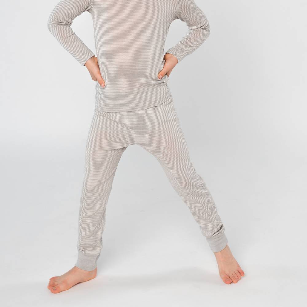 LIVING CRAFTS - Lange Unterhose - Grey/Natural Striped Heißer Verkauf