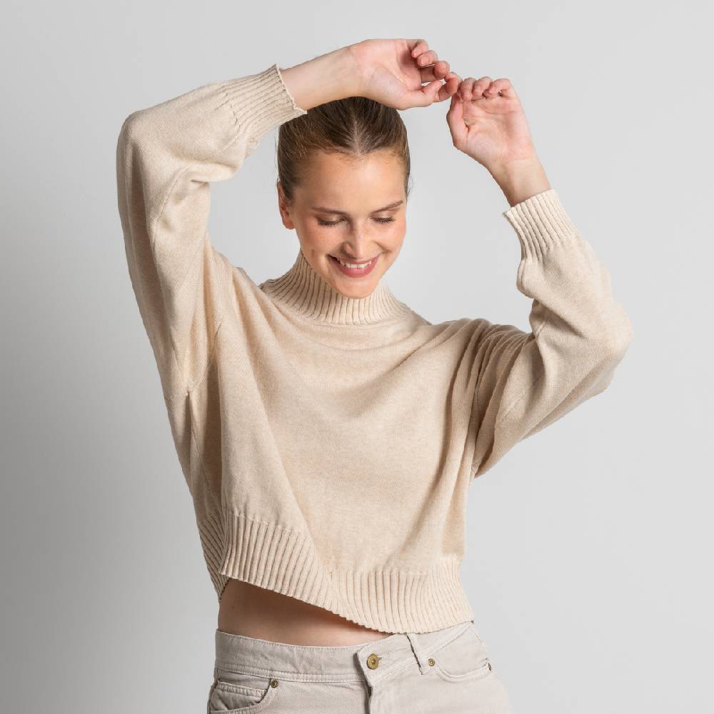 LIVING CRAFTS EUGENIE - Oversized Pullover - Sand Im Verkauf