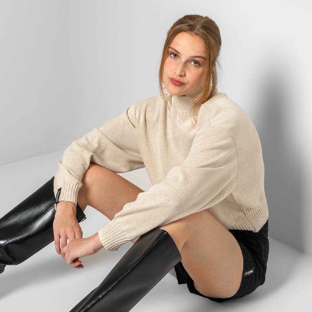 LIVING CRAFTS EUGENIE - Oversized Pullover - Sand Im Verkauf