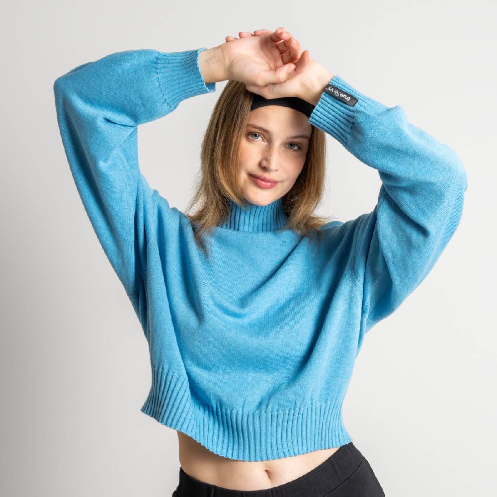 LIVING CRAFTS EUGENIE - Oversized Pullover - Cool Blue zollfrei