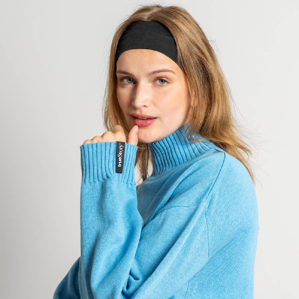 LIVING CRAFTS EUGENIE - Oversized Pullover - Cool Blue zollfrei