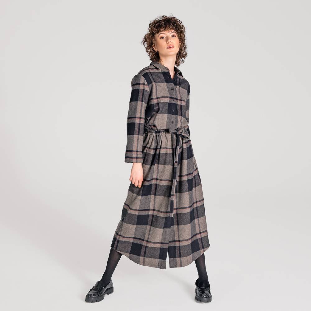LIVING CRAFTS CHARU - Kleid - Black Check Schlussverkauf