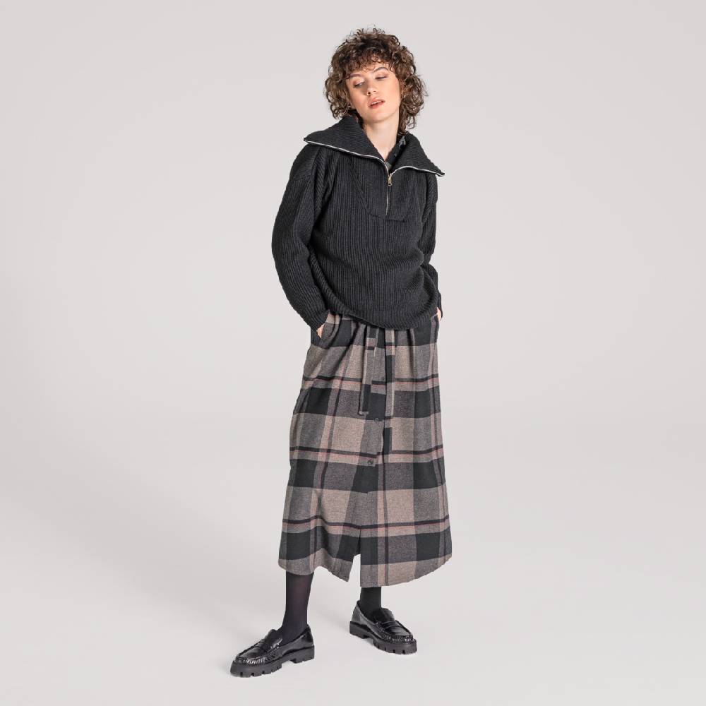 LIVING CRAFTS CHARU - Kleid - Black Check Schlussverkauf