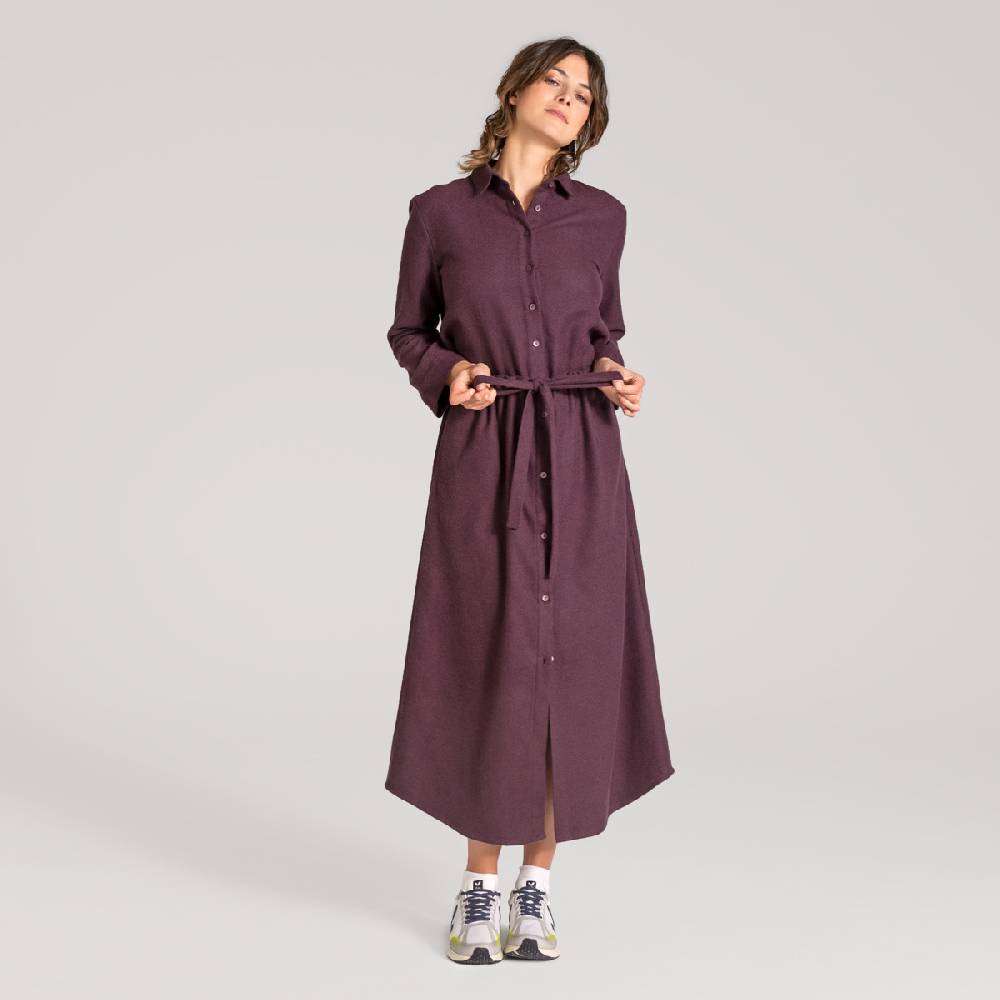 LIVING CRAFTS CHARU - Kleid - Aubergine Fabrikverkauf