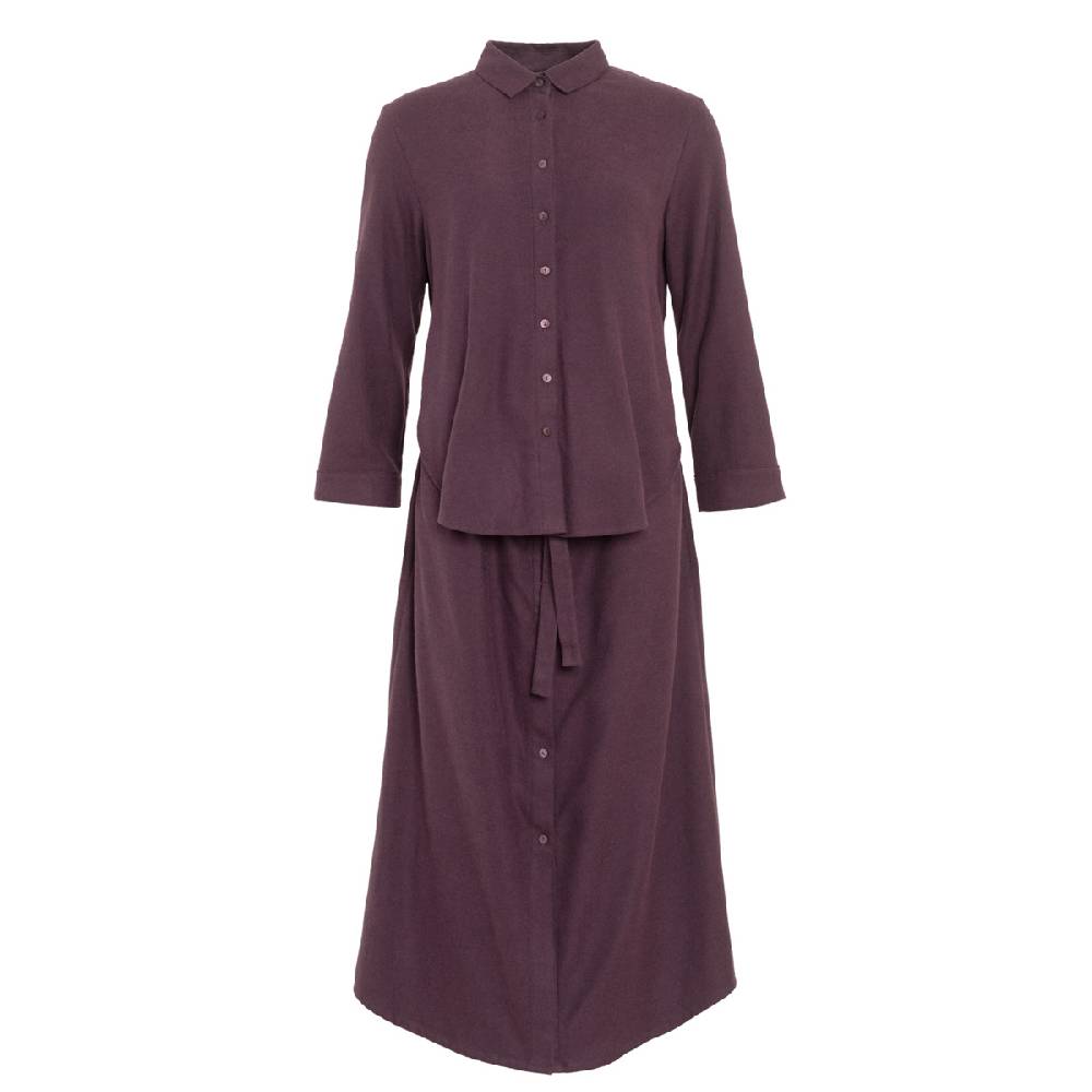 LIVING CRAFTS CHARU - Kleid - Aubergine Fabrikverkauf
