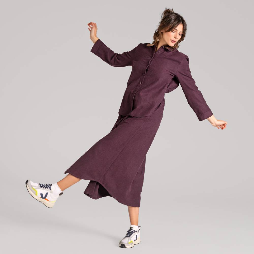 LIVING CRAFTS CHARU - Kleid - Aubergine Fabrikverkauf