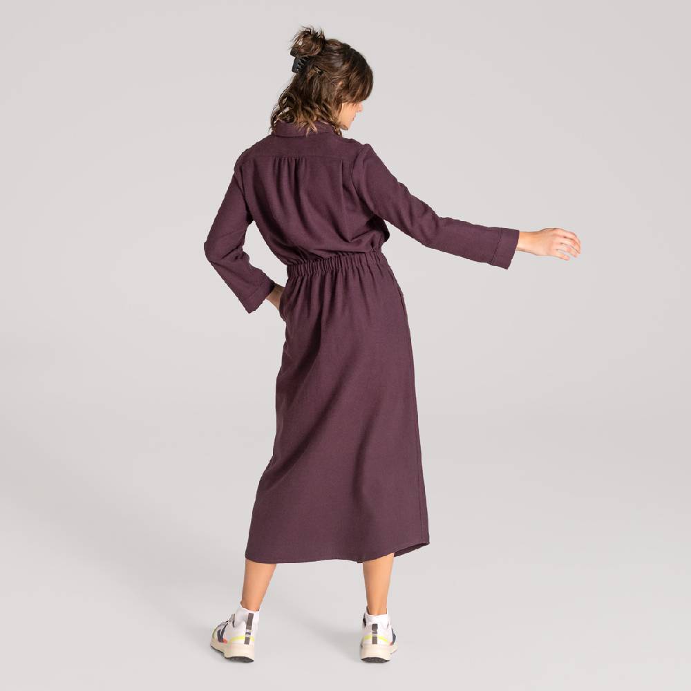 LIVING CRAFTS CHARU - Kleid - Aubergine Fabrikverkauf