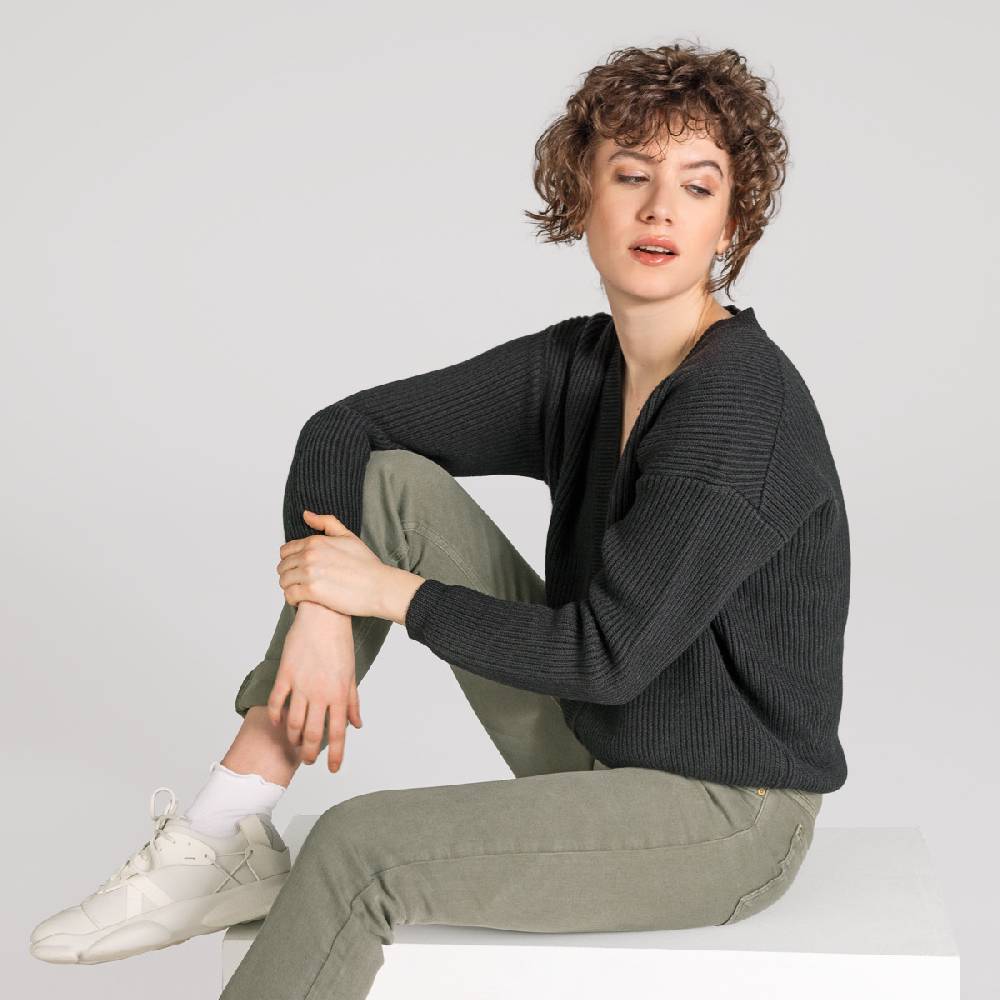 LIVING CRAFTS ALFREY - Strickjacke boxy - Off Black Günstig kaufen
