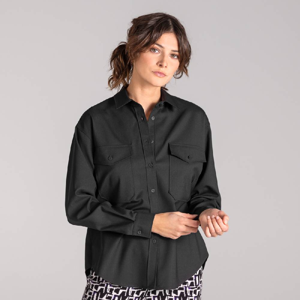 LIVING CRAFTS ALIX - Utility Shirt - Black Preisnachlass