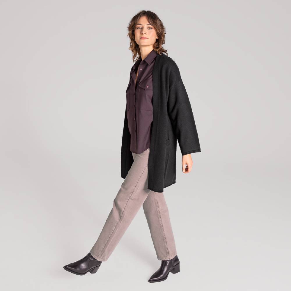 LIVING CRAFTS ANIEK - Strickjacke lang - Off Black Black Friday