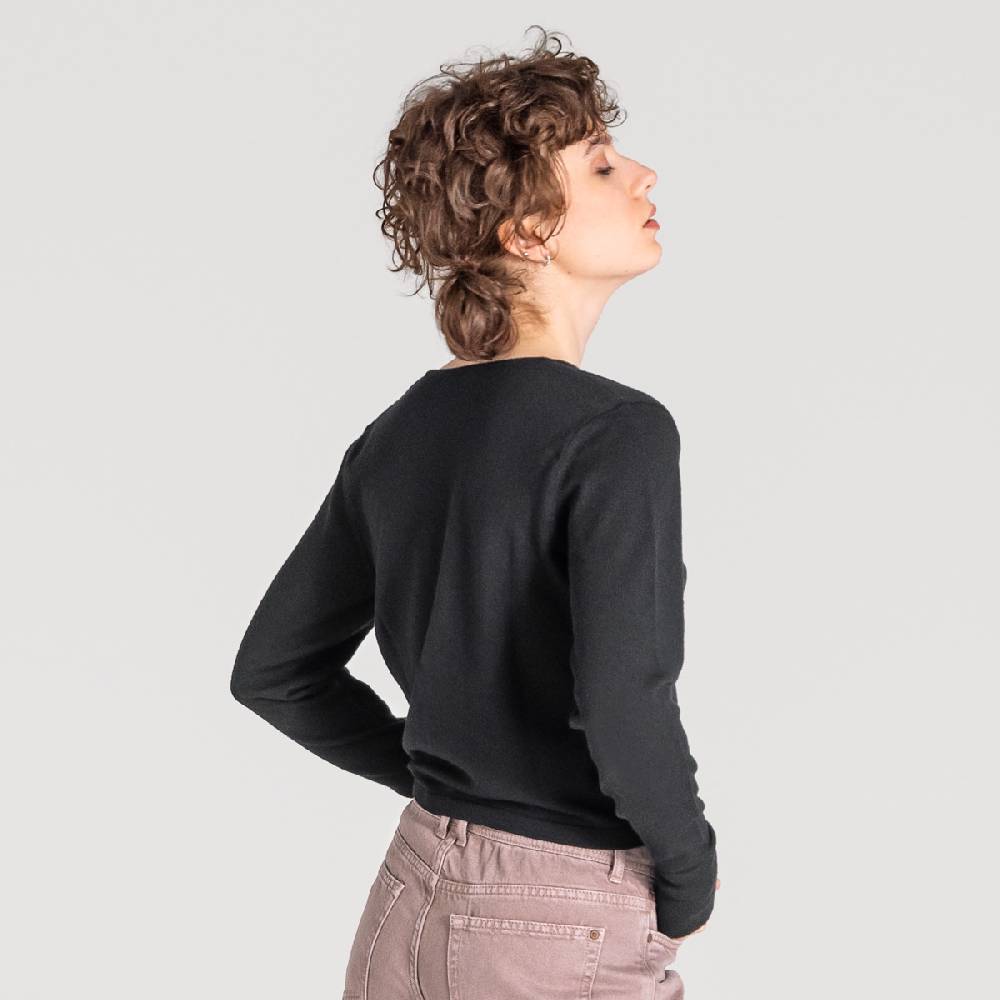 LIVING CRAFTS ALIZEE - Strickjacke - Off Black Weihnachtsangebot