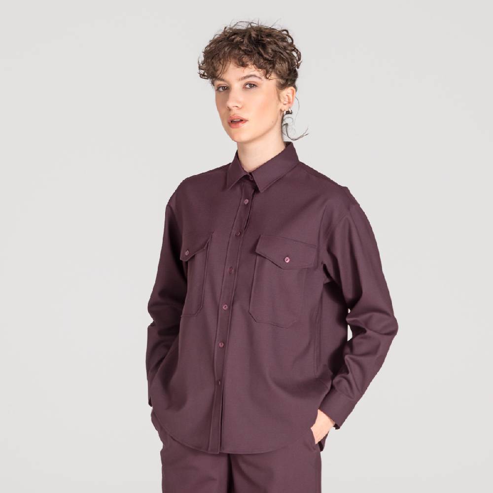LIVING CRAFTS ALIX - Utility Shirt - Aubergine Muttertagsangebot