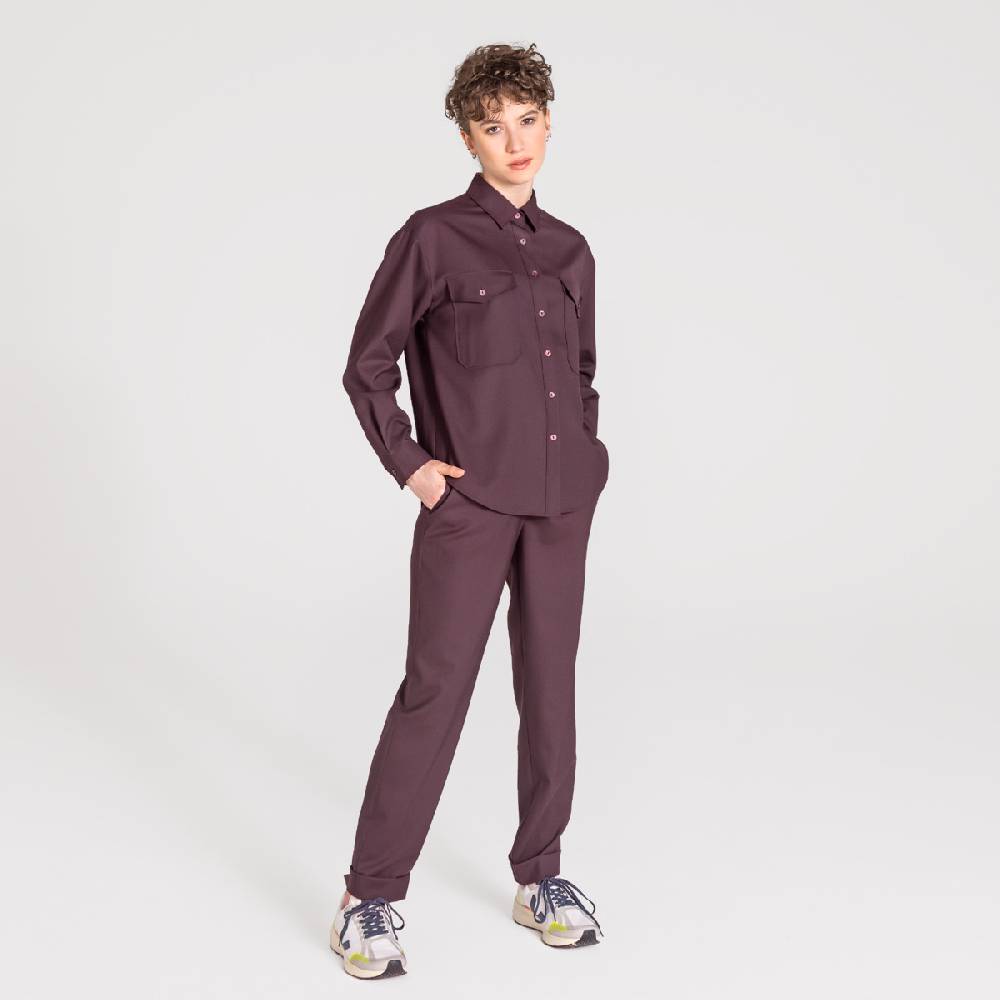 LIVING CRAFTS ALIX - Utility Shirt - Aubergine Muttertagsangebot
