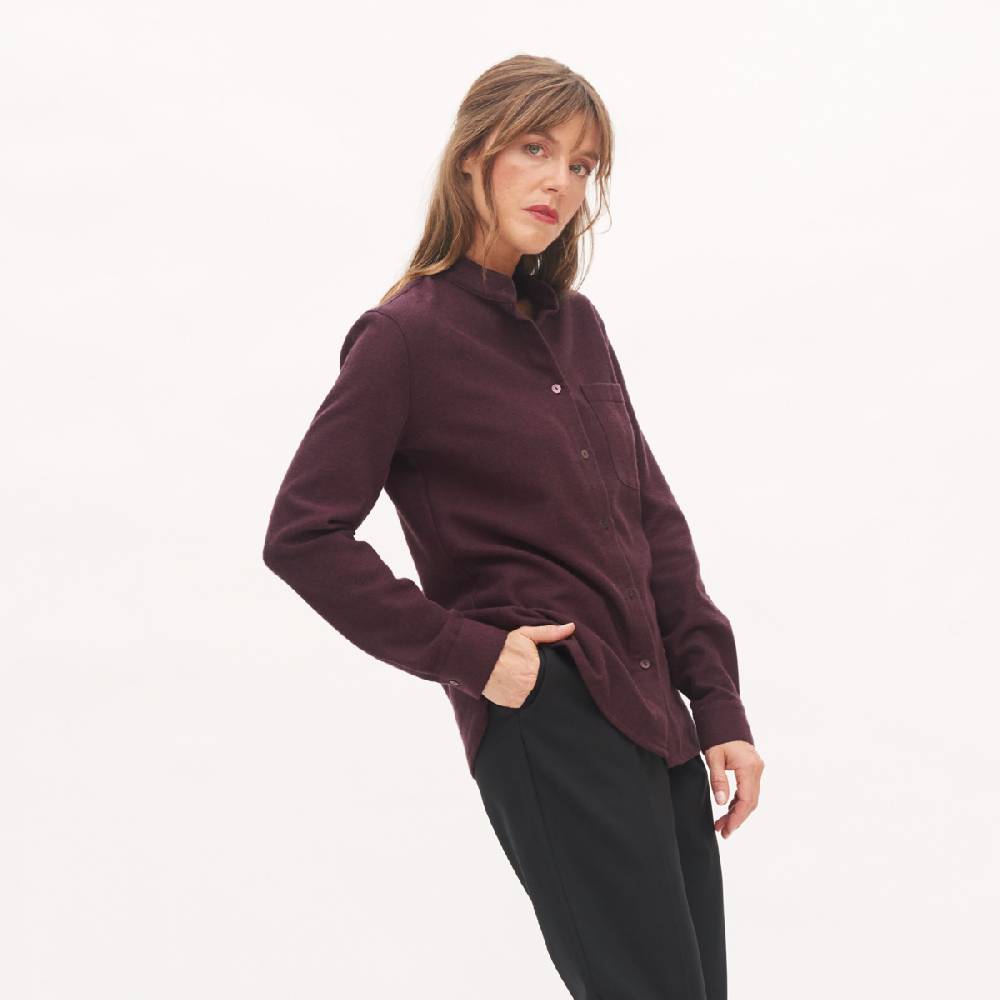 LIVING CRAFTS ANCY - Flanellhemd - Aubergine Valentinstagsangebot