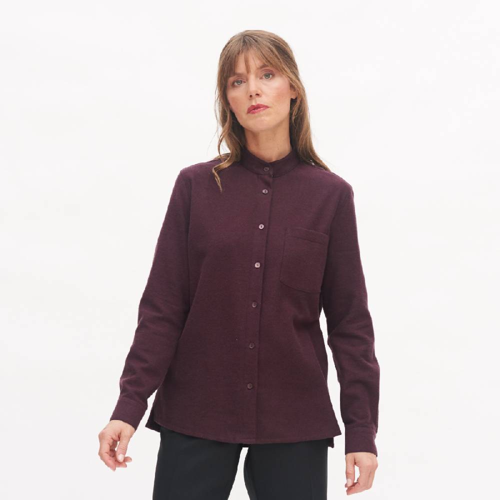 LIVING CRAFTS ANCY - Flanellhemd - Aubergine Valentinstagsangebot