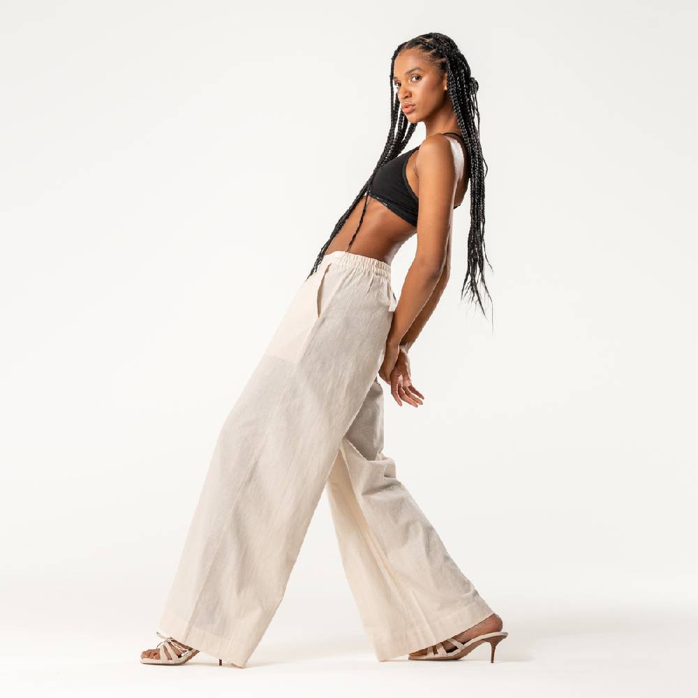LIVING CRAFTS DUYEN - Weite Bundfaltenhose - Sand Sonderangebote