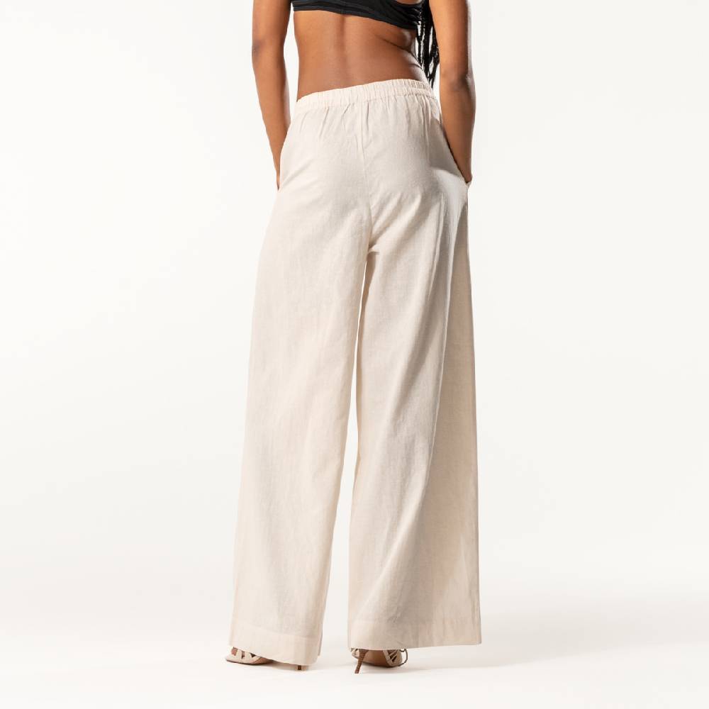 LIVING CRAFTS DUYEN - Weite Bundfaltenhose - Sand Sonderangebote