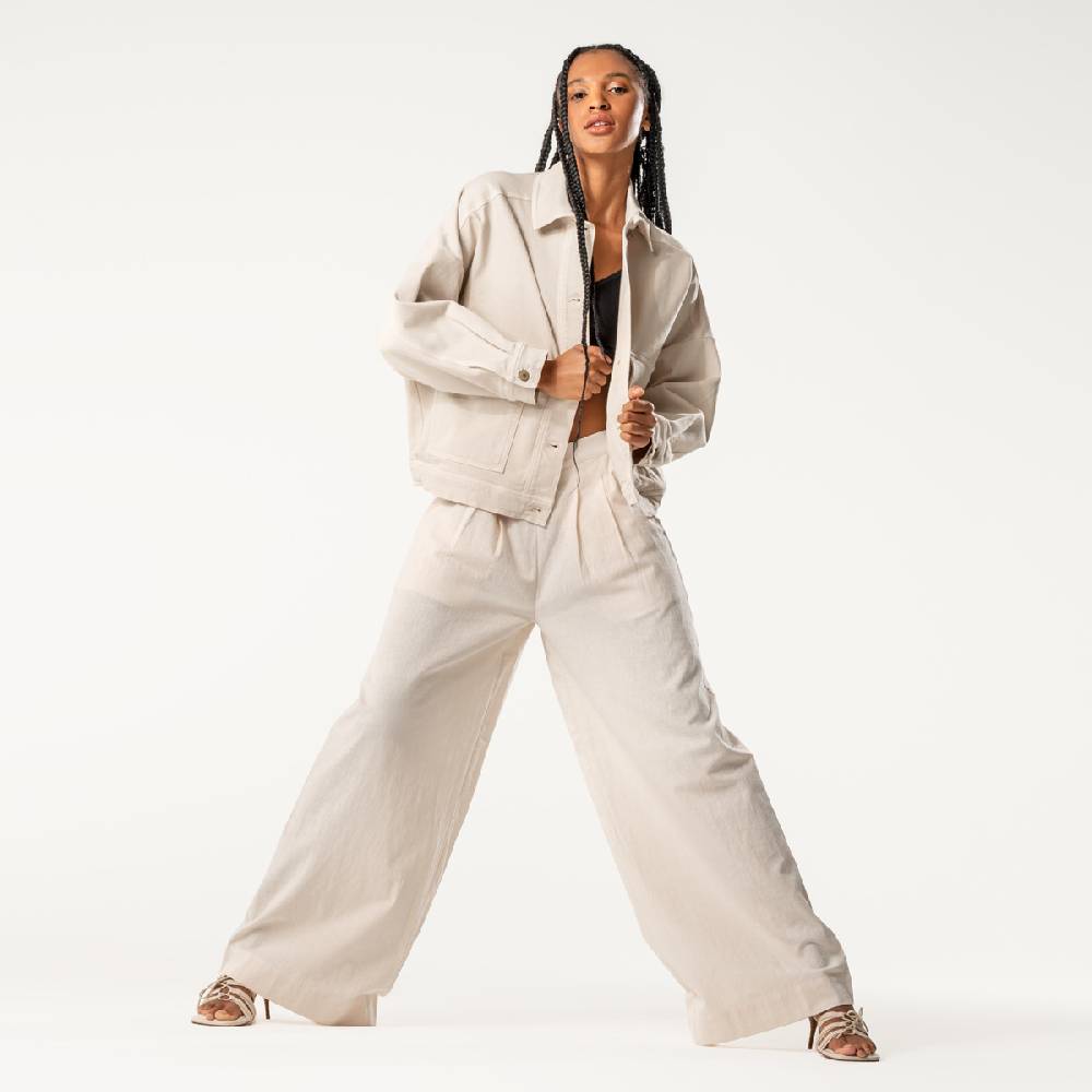 LIVING CRAFTS DUYEN - Weite Bundfaltenhose - Sand Sonderangebote