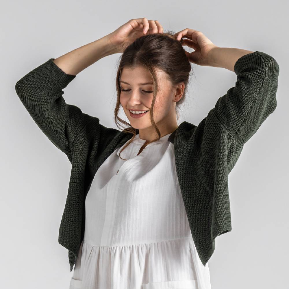 LIVING CRAFTS BINE - Strickjacke - Dark Khaki Discount Store für neue Produkte