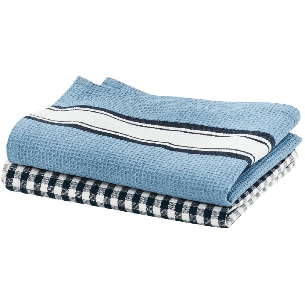 LIVING CRAFTS DELHI - Geschirrtücher, 2er-Pack - Indigo Blue Weihnachtsangebot