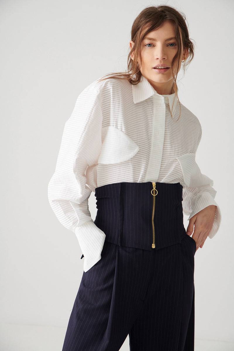 Mykke Hofmann Cotton Plissée Blouse Lon Exklusive Angebote