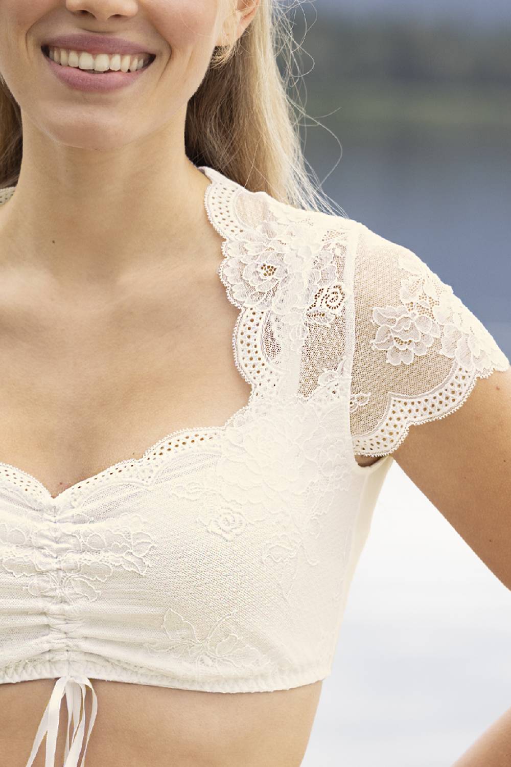 Nina Von C. Dirndl-Bluse Sybille, kurzarm Discount Store für neue Produkte