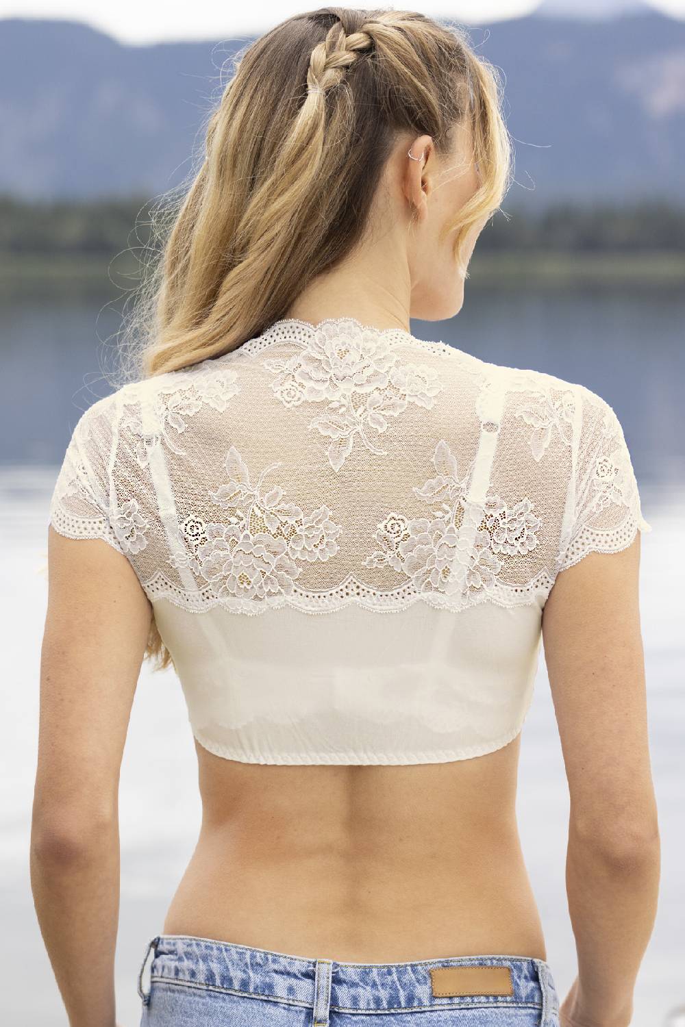 Nina Von C. Dirndl-Bluse Sybille, kurzarm Discount Store für neue Produkte