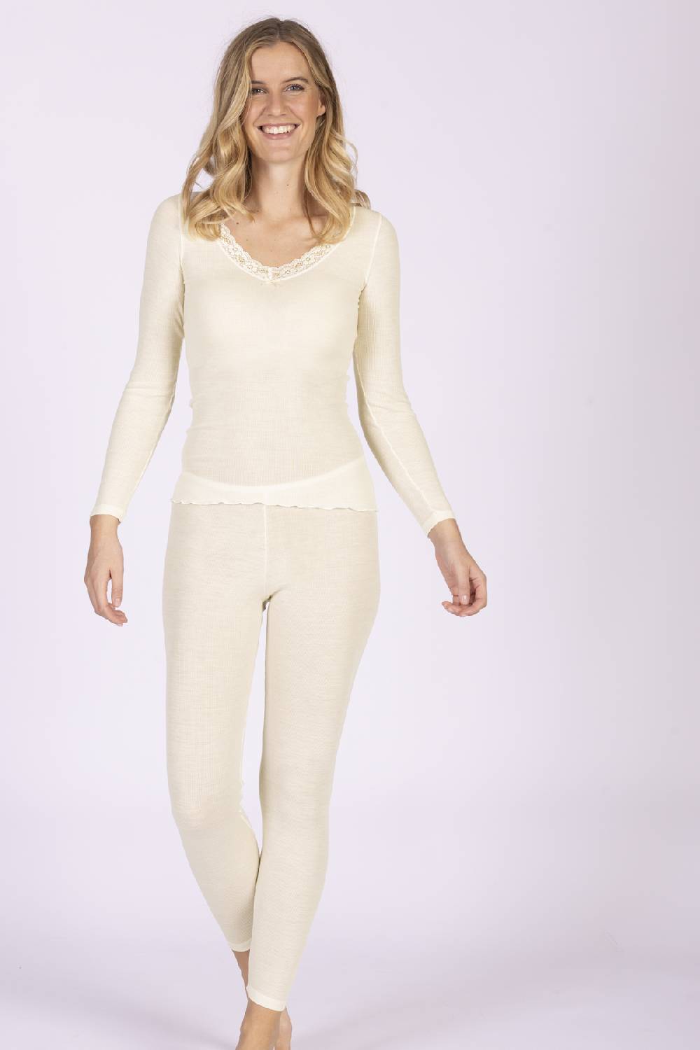 Nina Von C. Langarm Shirt, WOOL SILK Fabrikpreis