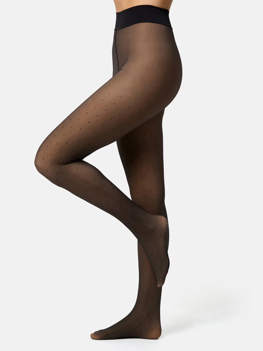 Nur Die Strumpfhose Warm & Transparent mit wärmendem Innenfleece 80 DEN Print - Punktedesign - Größe 40-44 Bis zu 55% Rabatt