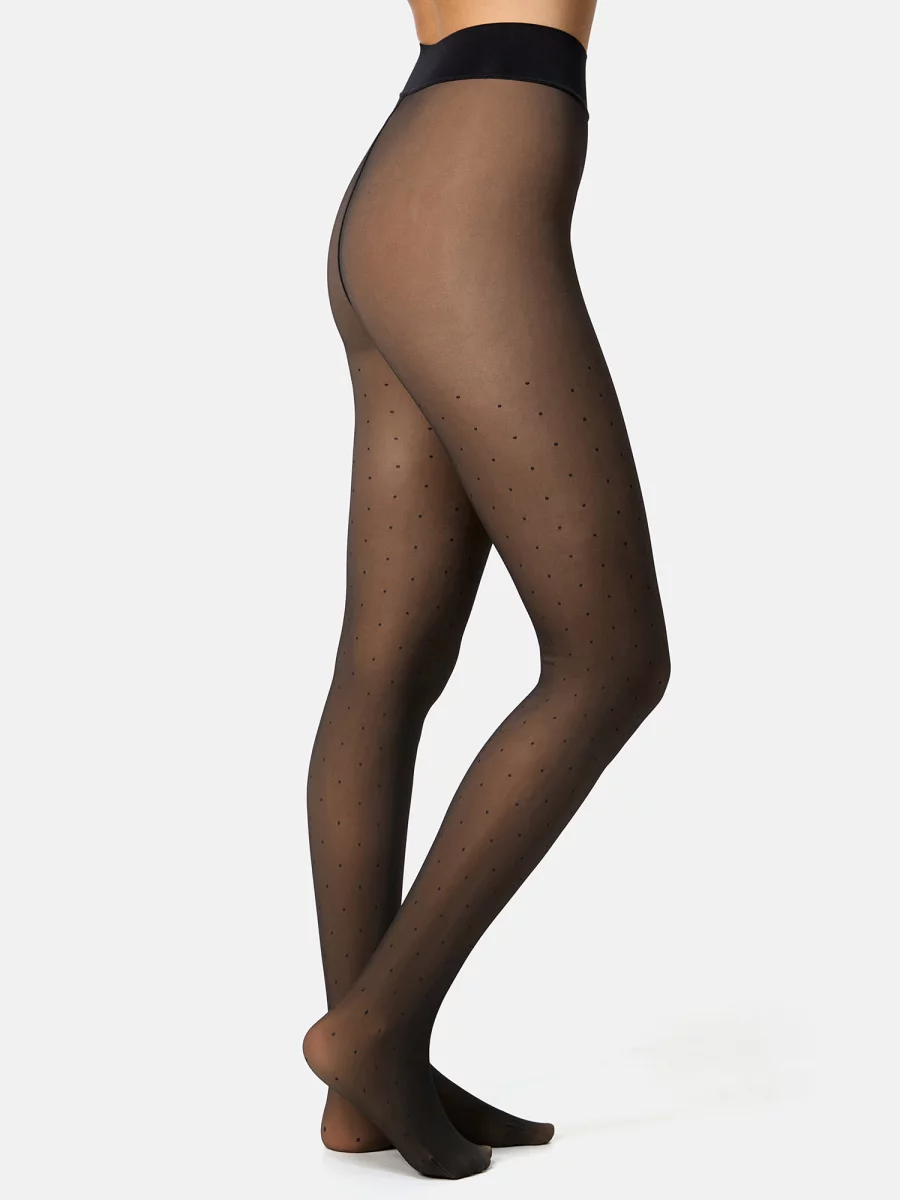 Nur Die Strumpfhose Warm & Transparent mit wärmendem Innenfleece 80 DEN Print - Punktedesign - Größe 40-44 Bis zu 55% Rabatt