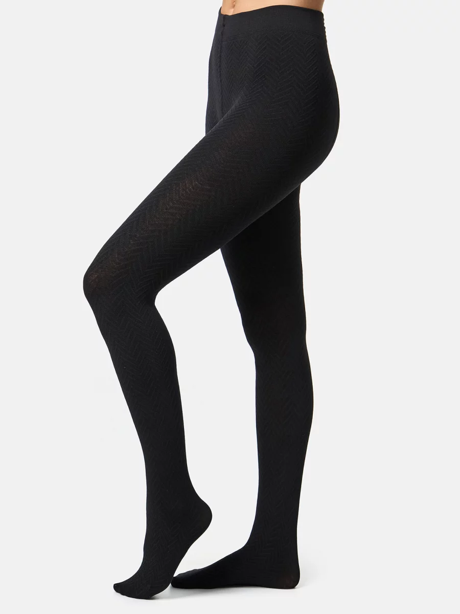 Nur Die Strumpfhose Wohlig-Warm 100 DEN - schwarz gemustert - Größe 40-44 Nur noch ein Tag übrig