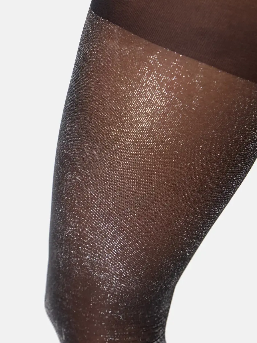Nur Die Strumpfhose Glitzer 25 DEN - schwarz - Größe 42-44 Im Verkauf