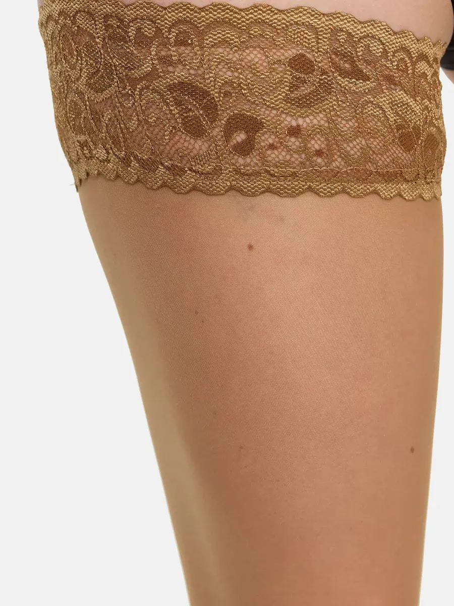 Nur Die Goodbye Laufmaschen Halterlos - puder - Größe 40-44 Begrenztes Angebot