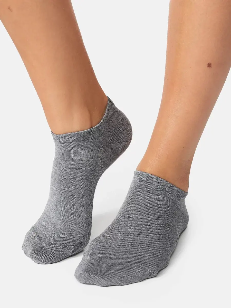 Nur Die 5-Pack Sneakersocken Bambus¹ - hellgraumelange - Größe 39-42