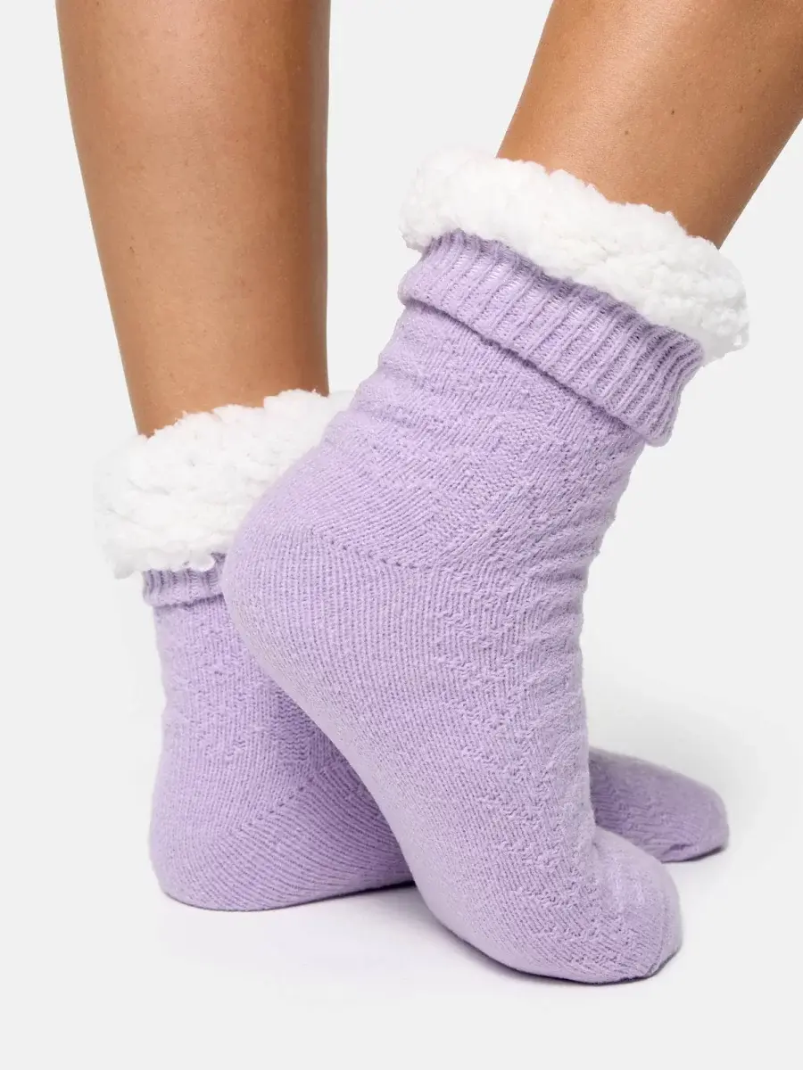 Nur Die Flausch Socke - flieder - Größe 40-41 Zeitlich begrenztes Angebot
