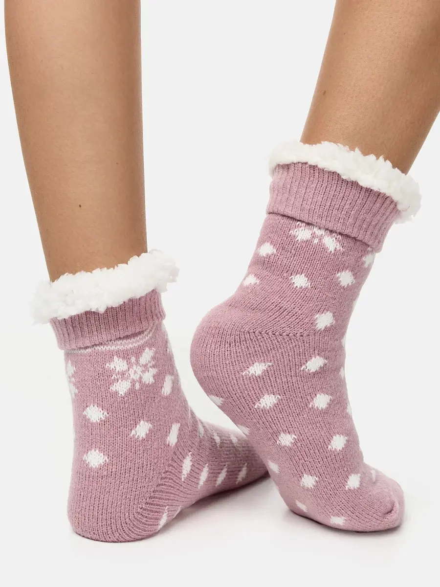 Nur Die Flausch Socke - rosa gemustert - Größe 36-37 Tiefpreis