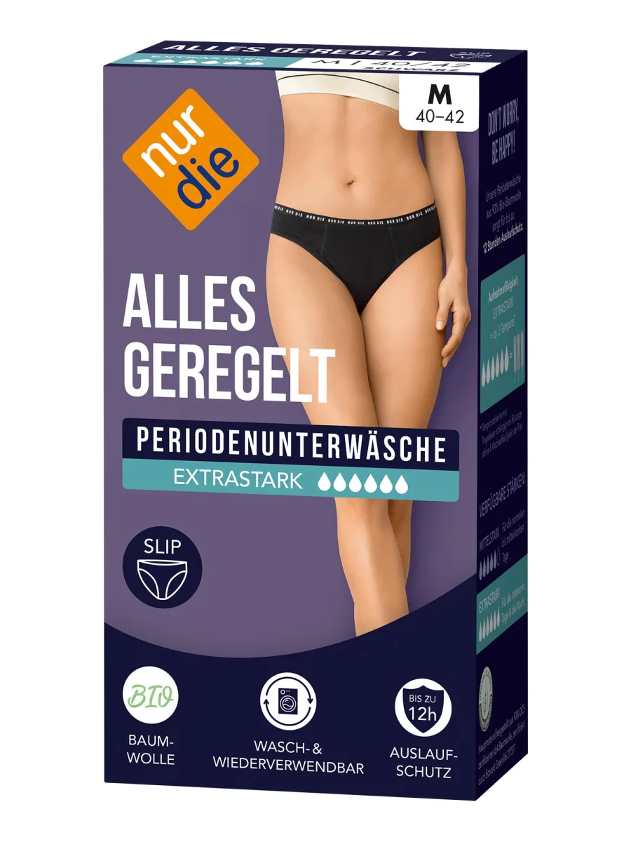 Nur Die Periodenunterwäsche Alles Geregelt Slip extrastark - schwarz - Größe 32-34 Nur für heute